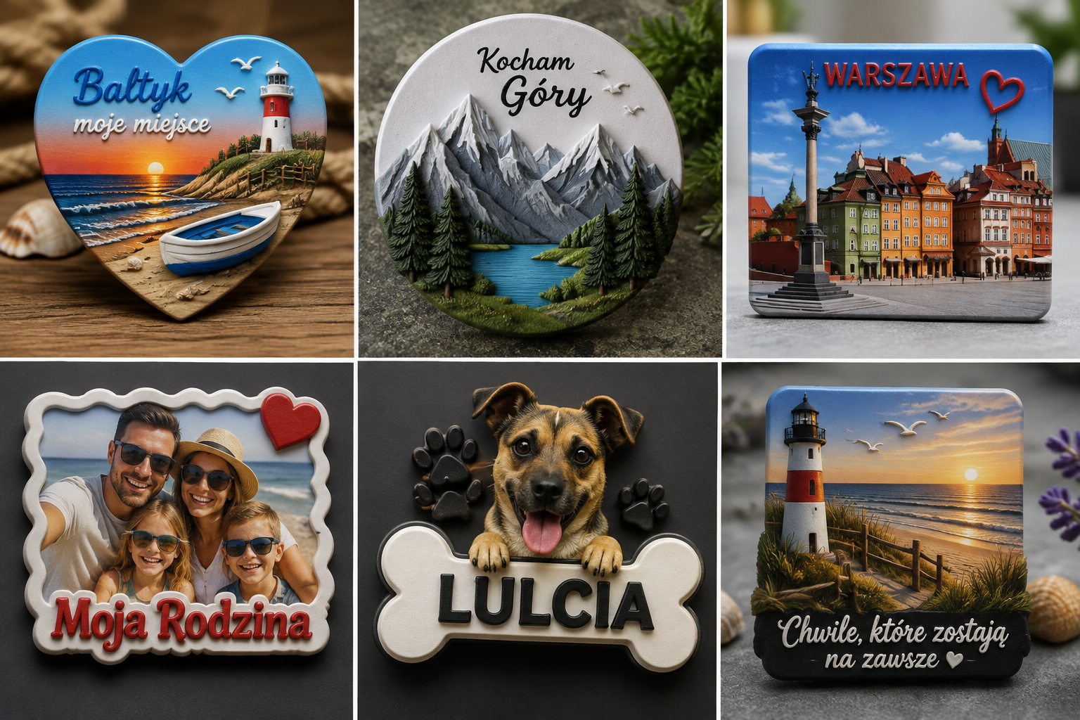 Personalizowane magnesy na lodówkę 3D i sublimowane